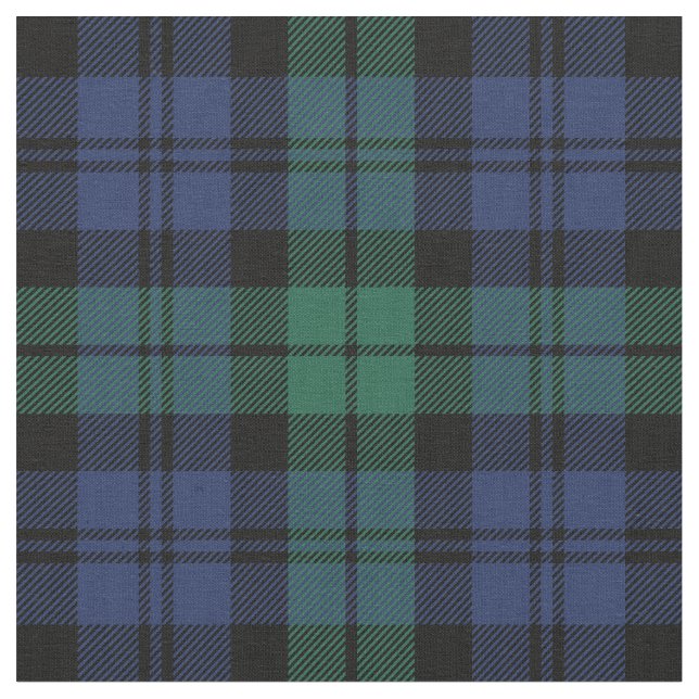 Tissu Green et Blue Black Watch Tartan Plaid Holiday (Fermer)
