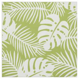 Tissu Green Palm Feuille Rainforest Motif