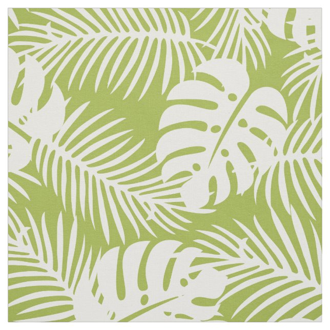 Tissu Green Palm Feuille Rainforest Motif (Échantillon)