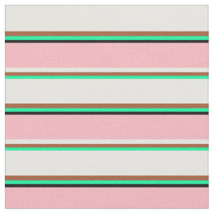 Tissu Green, Sienna, Mint Cream, Light Pink et Black