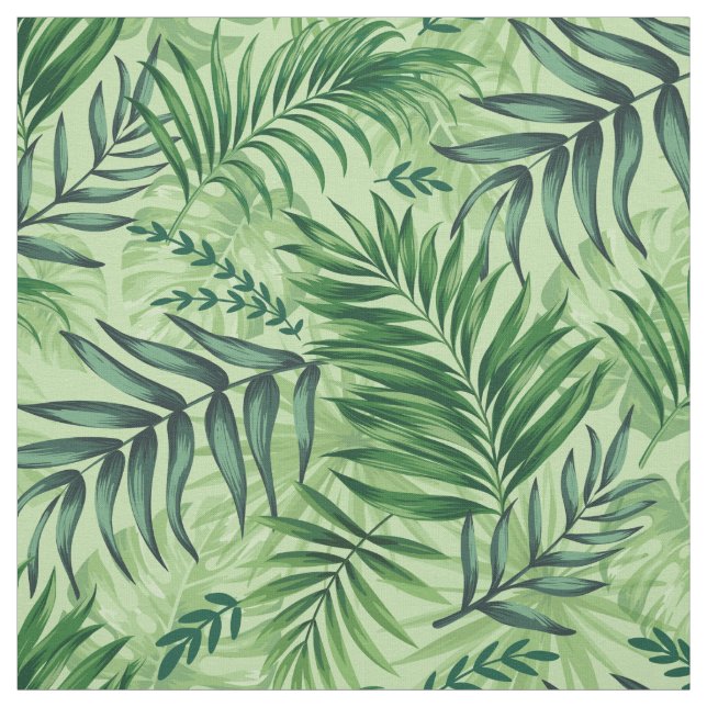 Tissu Green Tropical Palm & Monstera Feuille (Échantillon)