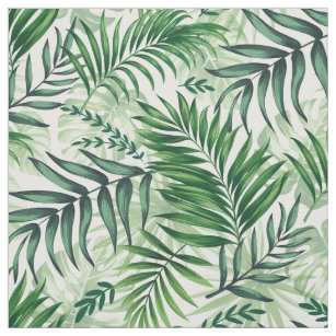 Tissu Green Tropical Palm & Monstera Feuille