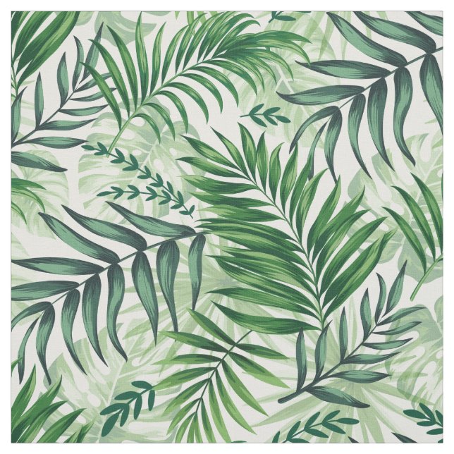 Tissu Green Tropical Palm & Monstera Feuille (Échantillon)
