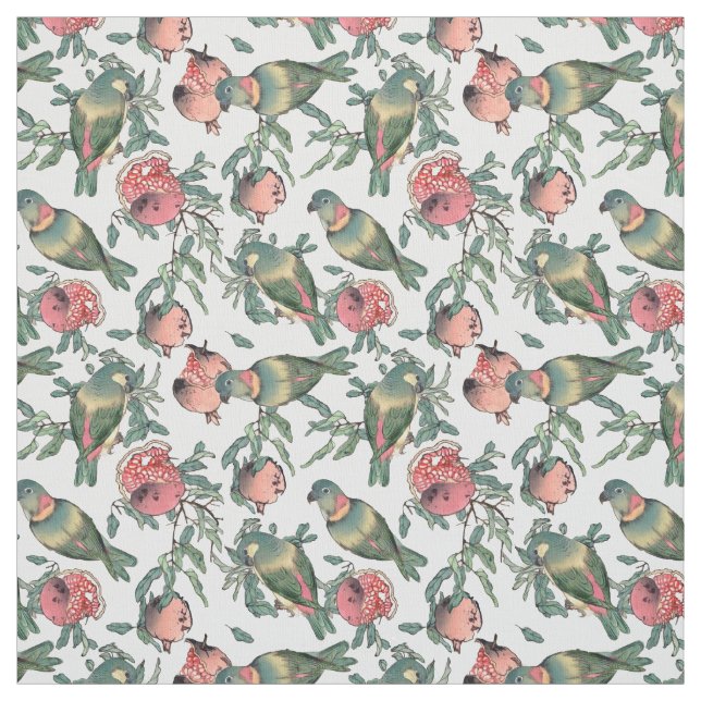 Tissu Grenade et Lovebirds (Échantillon)