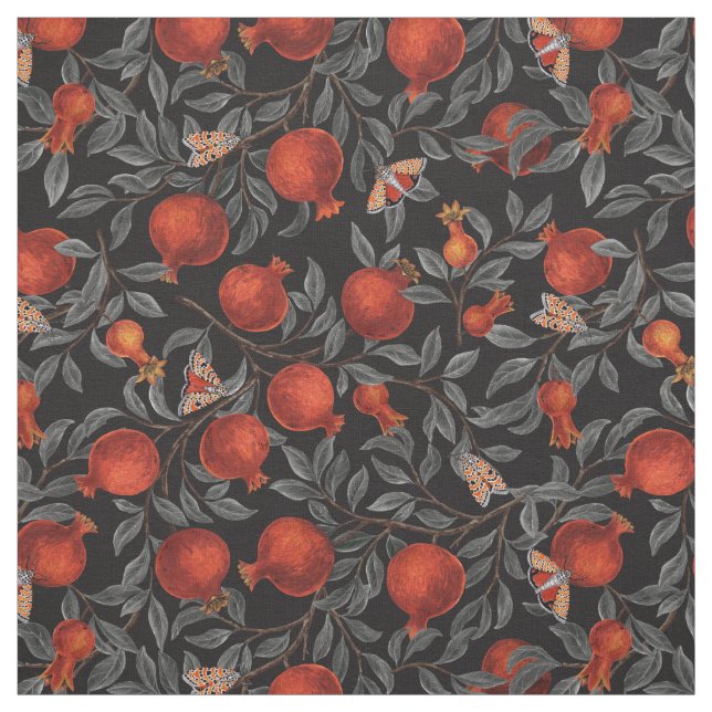 Tissu Grenades et papillons Bella (Échantillon)