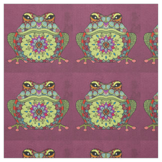Tissu Grenouille ornée de bijoux sur le pourpre