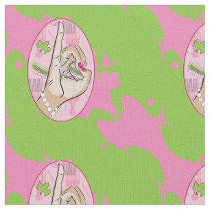 Tissu Grenouille rose et verte
