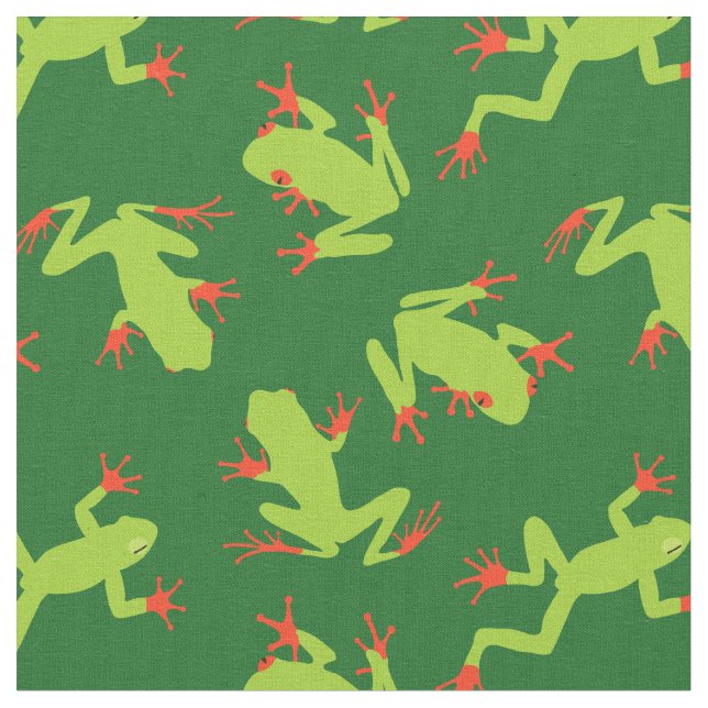 Tissu Grenouille verte à motif (Fermer)