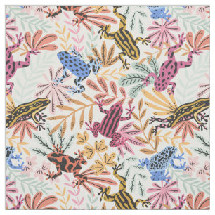 Tissu Grenouilles tropicales colorées