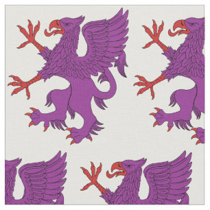 Tissu Griffin Rampant Purpure