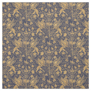 Tissu Griffons italiens médiévaux à la Fontaine Motif