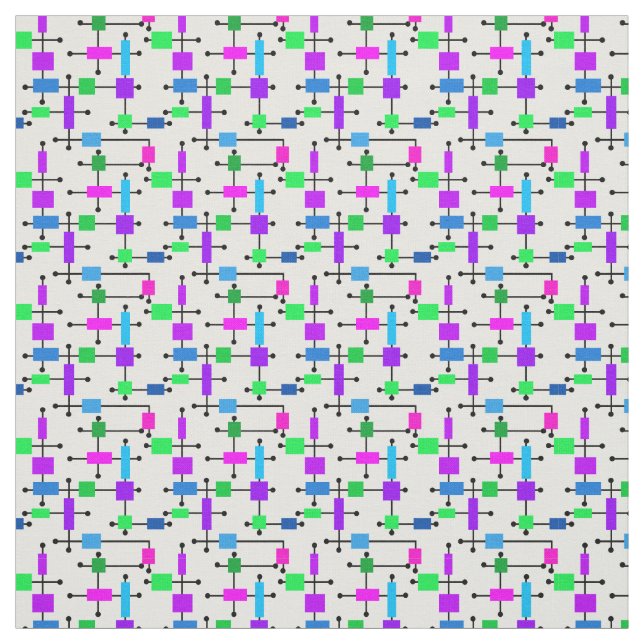 Tissu Grille de couleurs cool (Échantillon)