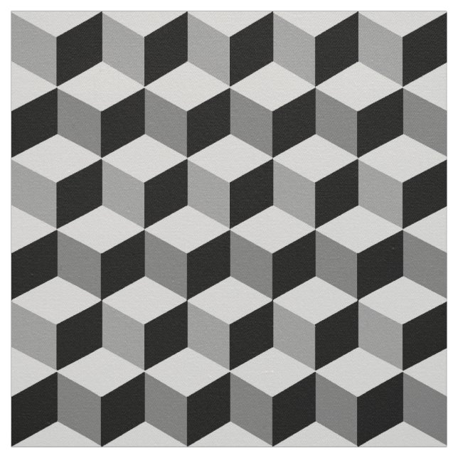 Tissu Grille Diamond moderne, argent, gris foncé et noir (Échantillon)