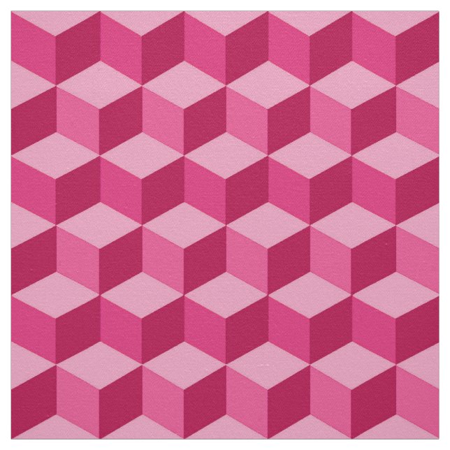 Tissu Grille moderne de diamant, fuchsia et rose-clair (Échantillon)