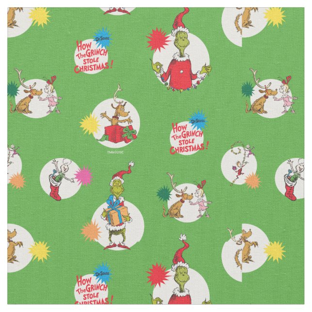 Tissu Grinch | Motif de points de Noël (Fermer)