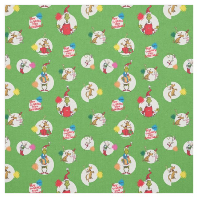 Tissu Grinch | Motif de points de Noël (Échantillon)