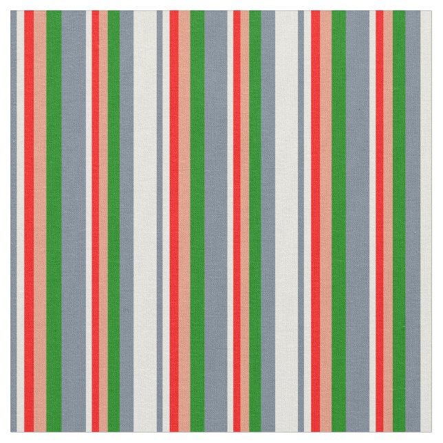 Tissu gris ardoise, beige, rouge, Saumon foncé et vert (Fermer)