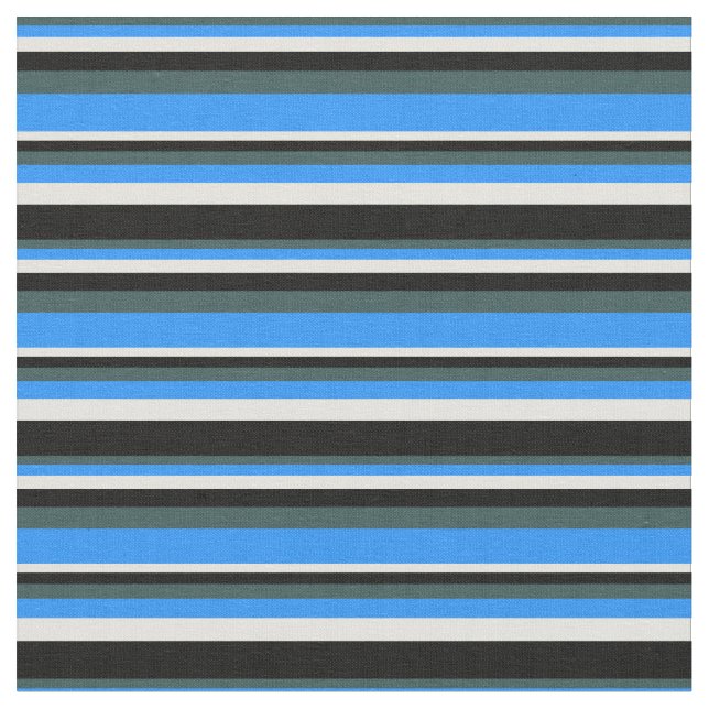 Tissu gris ardoise foncé, bleu, jaune clair et noir (Fermer)