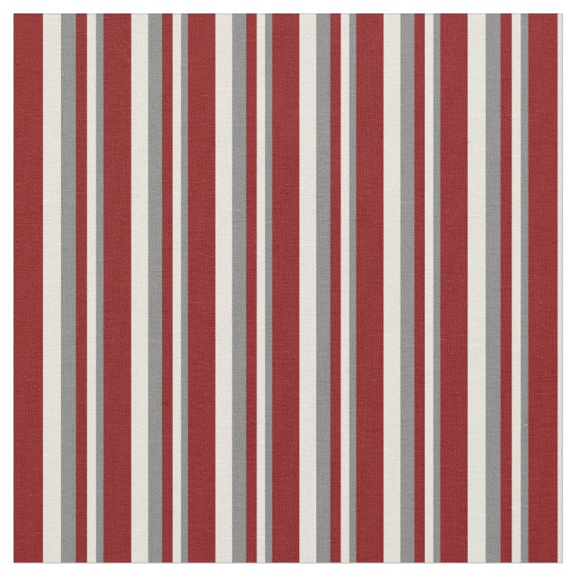 Tissu Gris, Beige & Maroon Gris / Motif (Fermer)