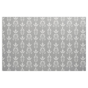 Tissu gris blanc élégant damassé