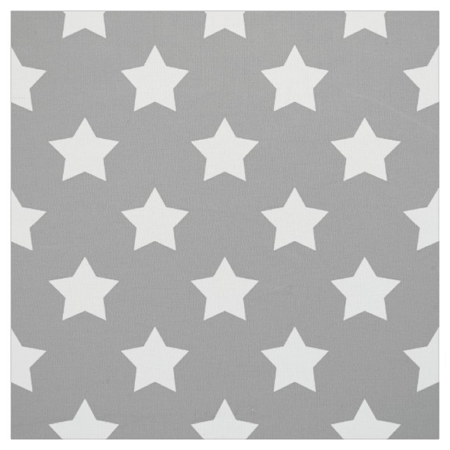 Tissu Gris Blanc Etoiles Motif Textile décoratif (Échantillon)