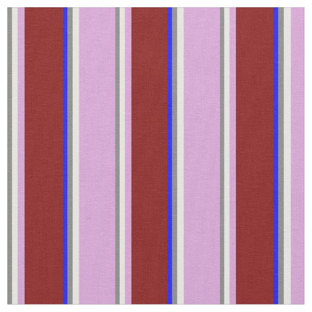 Tissu Gris, Blanc, Plum, Maroon & Bleu Gris (Fermer)