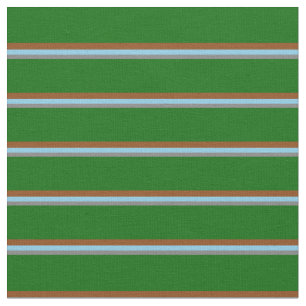 Tissu Gris, bleu ciel, lignes Brown et vert foncé