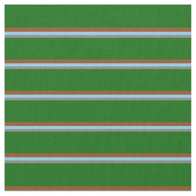 Tissu Gris, bleu ciel, lignes Brown et vert foncé (Fermer)