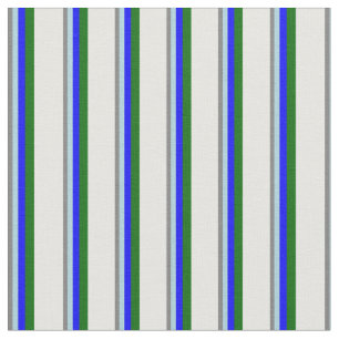 Tissu Gris, Bleu clair, Bleu, Vert foncé & Crème à menth