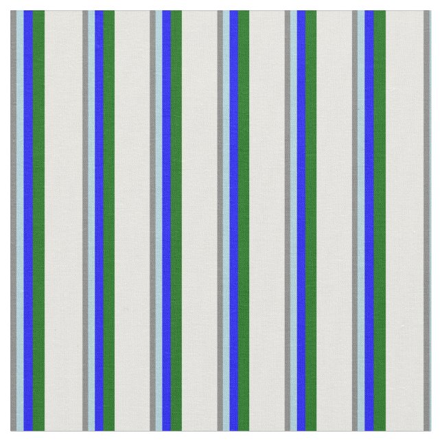 Tissu Gris, Bleu clair, Bleu, Vert foncé & Crème à menth (Fermer)