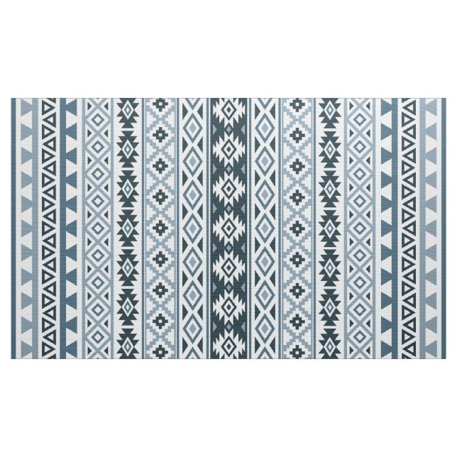 Tissu Gris-Bleus et blanc de motif stylisés par Aztèque (Yard)