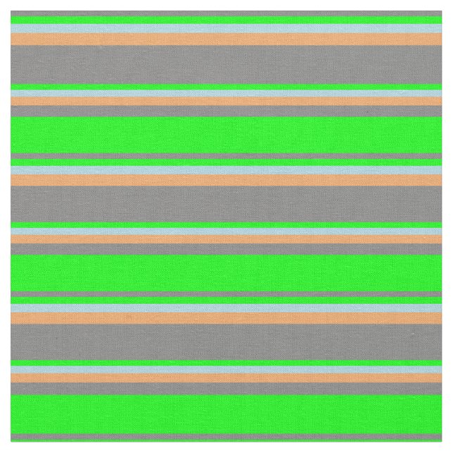 Tissu Gris, citron vert, bleu clair et lignes Brown Moti (Fermer)