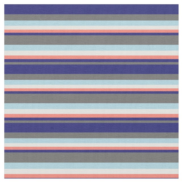 Tissu Gris clair, Bleu de minuit, Saumon, Cyan clair & B (Fermer)