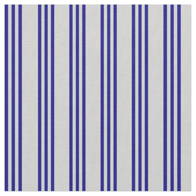 Tissu Gris clair et bandes bleues (Fermer)
