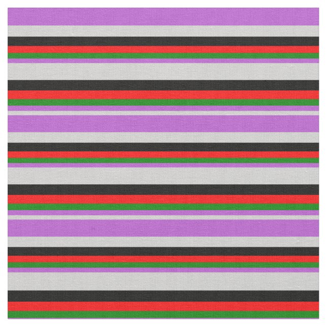 Tissu Gris clair, orchidée, vert, rouge et noir (Fermer)