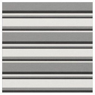 Tissu Gris, crème de menthe et Motif à rayures noires