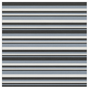 Tissu Gris d'ardoise légère, lignes noires et blanches