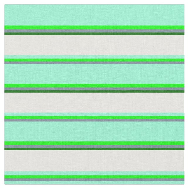 Tissu Gris d'ardoise, Lime, Aquamarine, Blanc & Vert fon (Fermer)