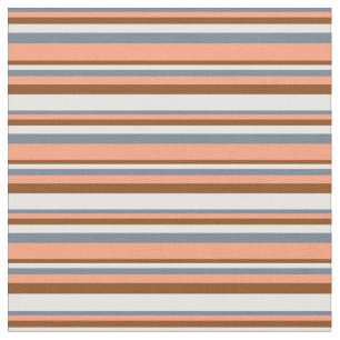 Tissu Gris d'ardoise, Saumon léger, crème Brown et crème