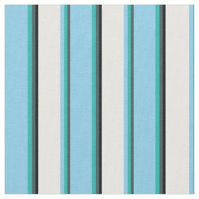 Tissu Gris d'ardoise, Vert mer, Bleu ciel, Blanc et Noir (Fermer)