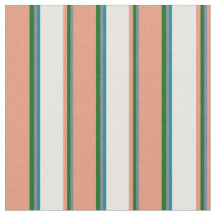 Tissu Gris d'ardoise, Vert, Saumon foncé, Crème de menth