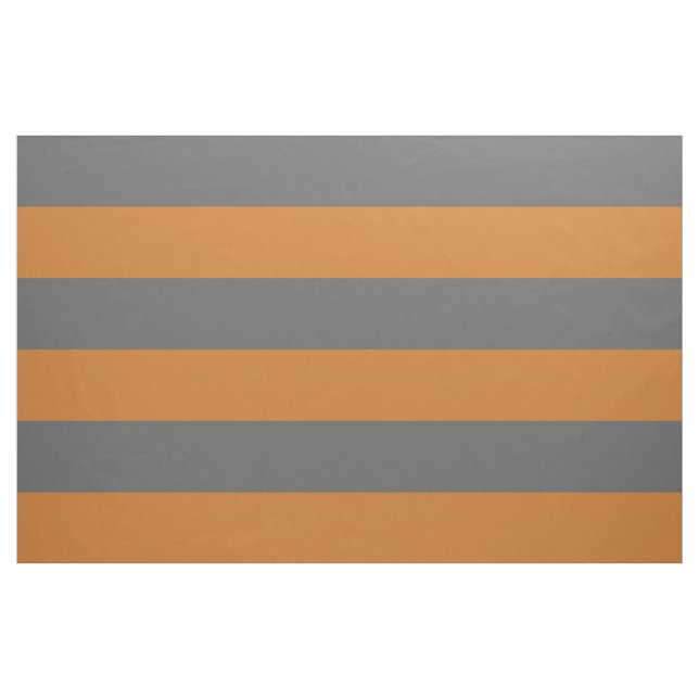 Tissu Gris de charbon de bois et rayures larges orange G (Yard)