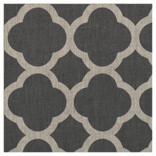 Tissu Gris de charbon de bois moderne Quatrefosse Grande