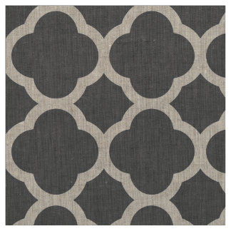 Tissu Gris de charbon de bois moderne Quatrefosse Grande