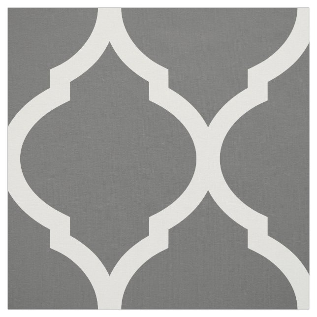Tissu Gris de charbon de bois Quatrefoil marocain Grande (Échantillon)