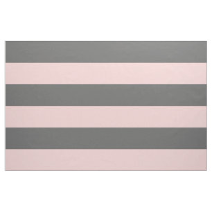 Tissu Gris de charbon et roses Grandes rayures Grande éc