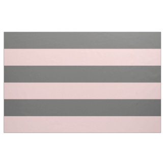 Tissu Gris de charbon et roses Grandes rayures Grande éc
