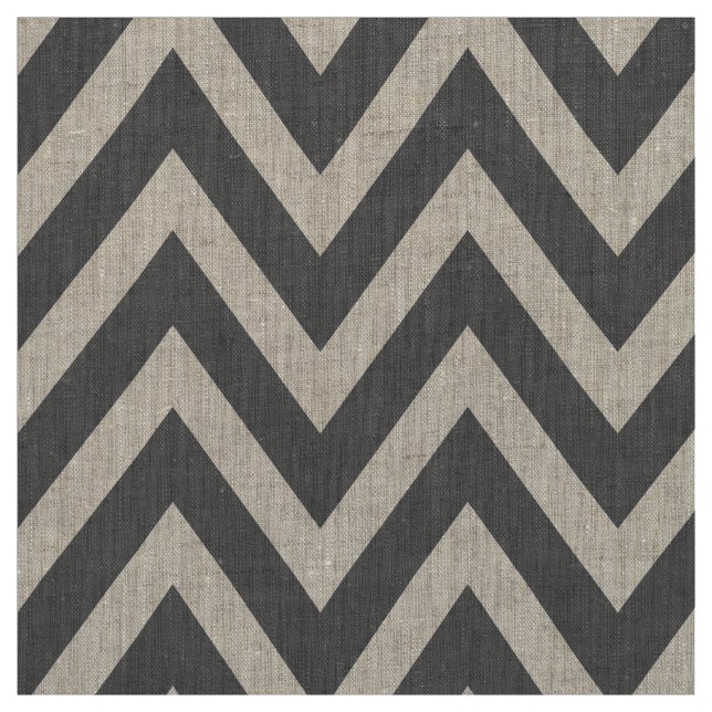 Tissu Gris de Charbon moderne Chevron Grande échelle (Échantillon)