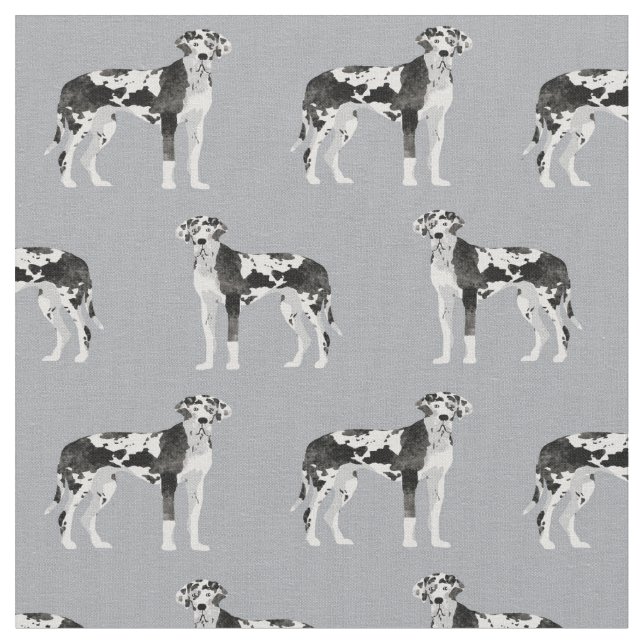 Tissu Gris de l'Harlequin Great Dane (Fermer)