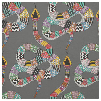 Tissu gris de serpent graphique